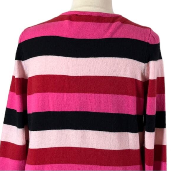 Lane Bryant Sweater V-neck Long Sleeves Pink Red Stripes Women’s Size 14/16 - Picture 8 of 11